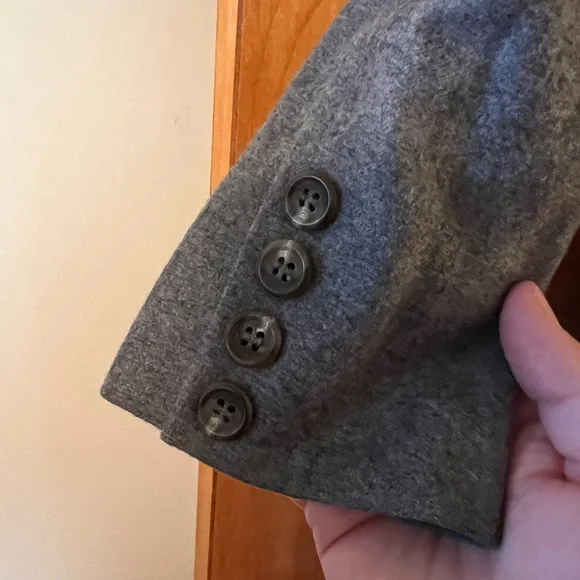 Ralph Lauren Wool Coat With Belt Gray Vintage Blue Label Made USA Size 10 FLAW - Picture 13 of 16